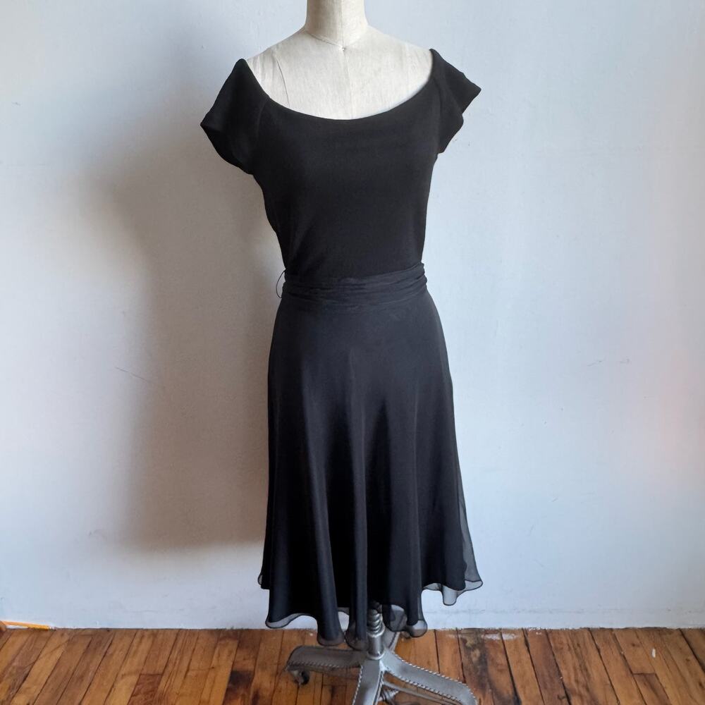 Vintage 90's HEIDI WEISEL Mixed Media Silk Cashmere Knee-Length Dress